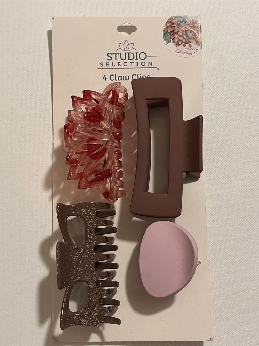 Women’s Hair Claw Clips Pack - Pink, Brown, Purple